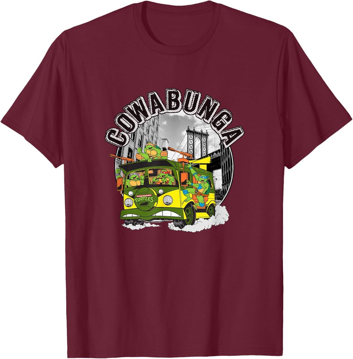 Teenage Mutant Ninja Turtles Cowabunga Turtle Van Logo T-Shirt - T-Shirt | Maroon