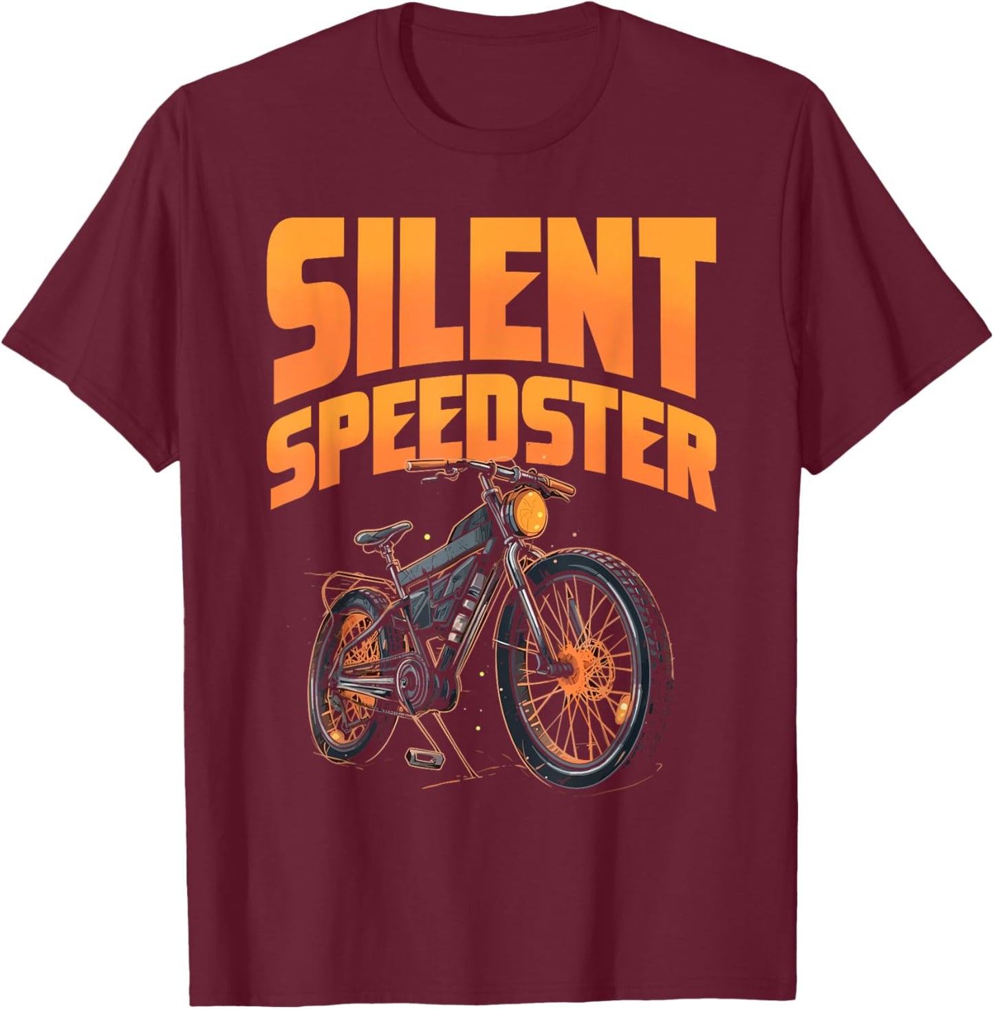 Silent Speedstar Electric Pedelec E-Bike Cycling T-Shirt - T-Shirt | Maroon