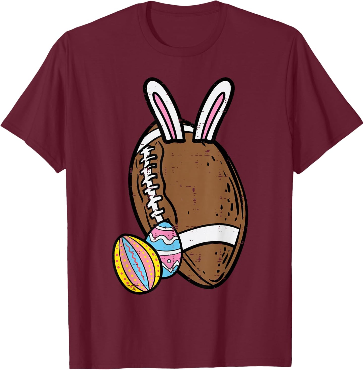 Easter Bunny American Football Sports Men Boys Kids Teens T-Shirt - T-Shirt | Maroon