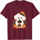 Bichon Frise Pumpkin Spice Latte Autumn Thanksgiving Halloween T-Shirt - T-Shirt | Maroon