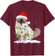 Ragdoll Cat Christmas Lights Xmas Cat Lover T-Shirt - T-Shirt | Maroon