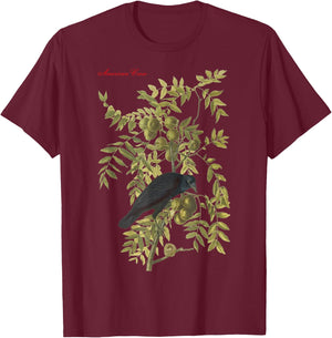 Audubon American Crow Education Nature T-Shirt - T-Shirt | Maroon