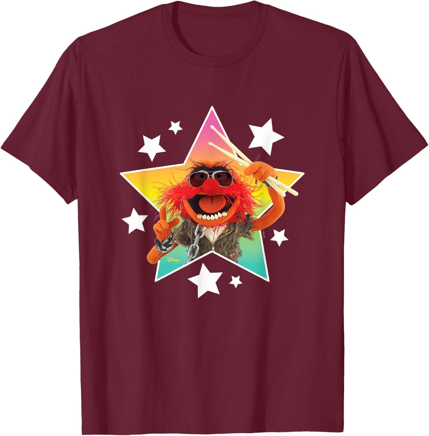 The Muppets - Animal & Stars T-Shirt - T-Shirt | Maroon