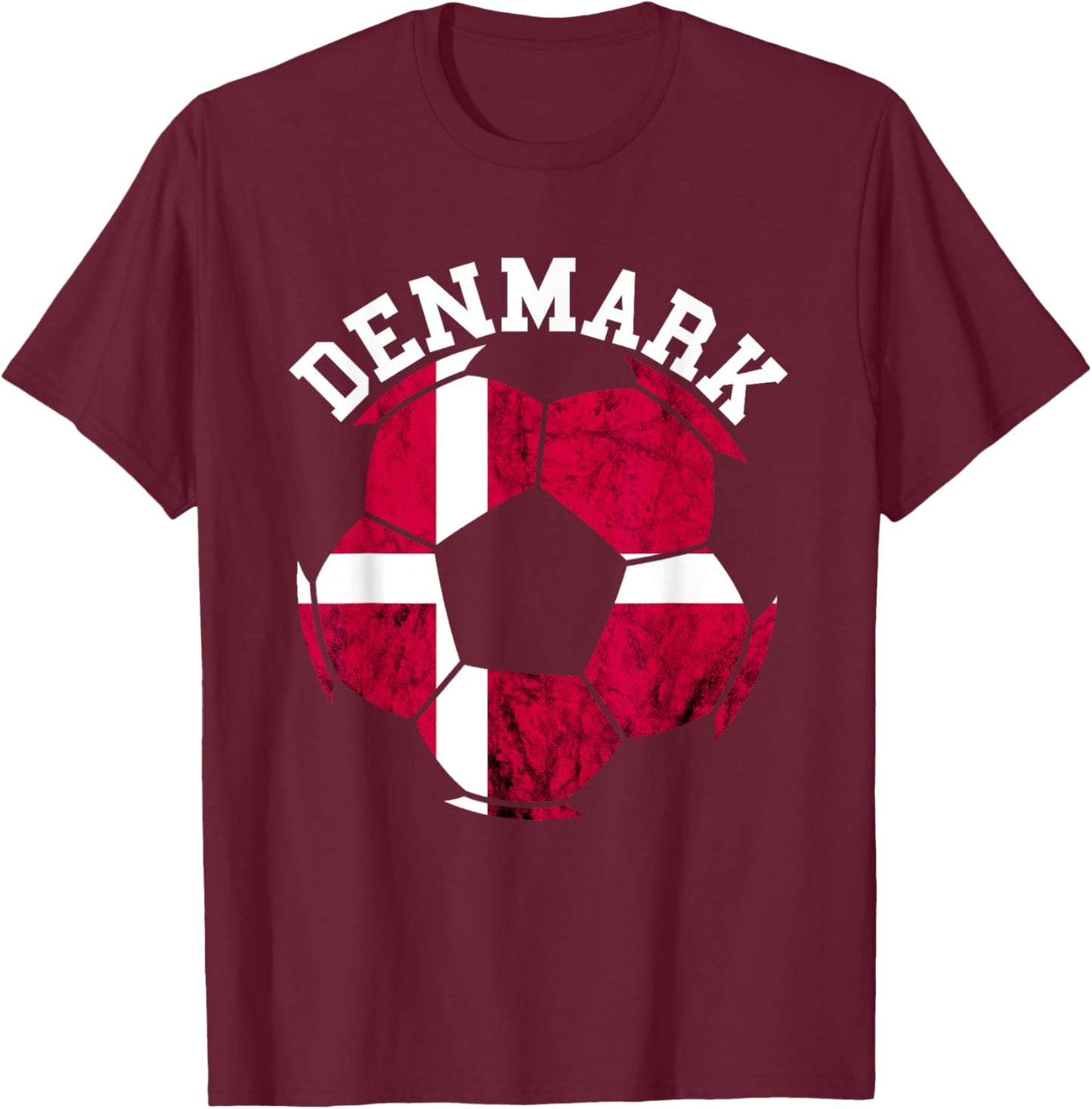 Danish Pride Denmark Soccer Team Ball Denmark Danish Flag T-Shirt - T-Shirt | Maroon
