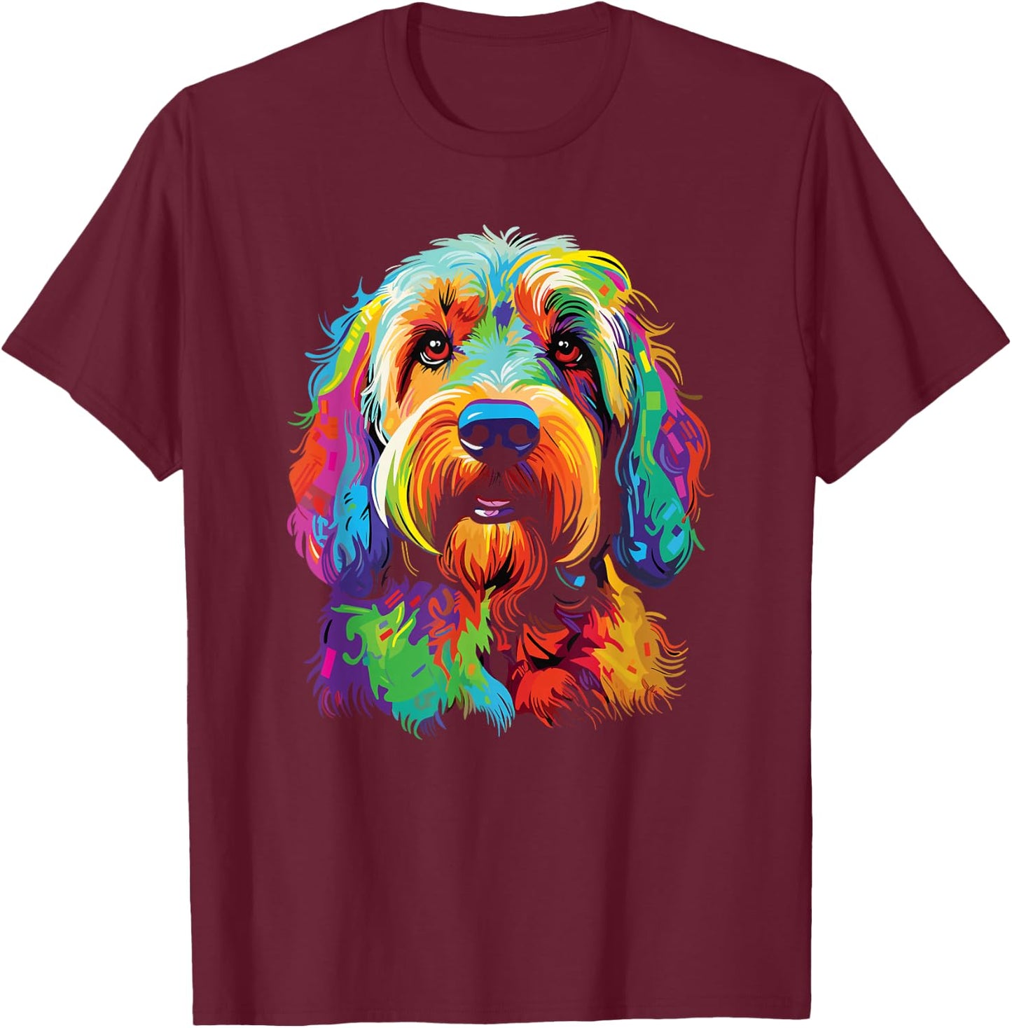 Watercolor Colorful Otterhound Otterhound T-Shirt - T-Shirt | Maroon