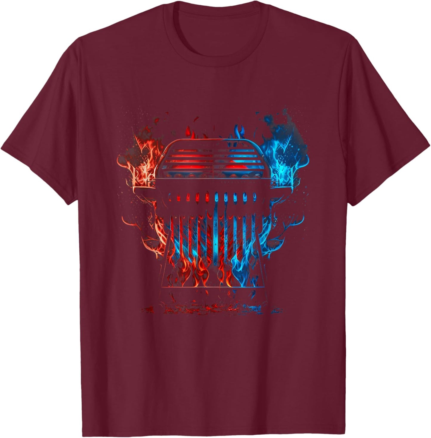 Smoker Flames Father'S Day Grill Master Dad Retro Grill T-Shirt - T-Shirt | Maroon