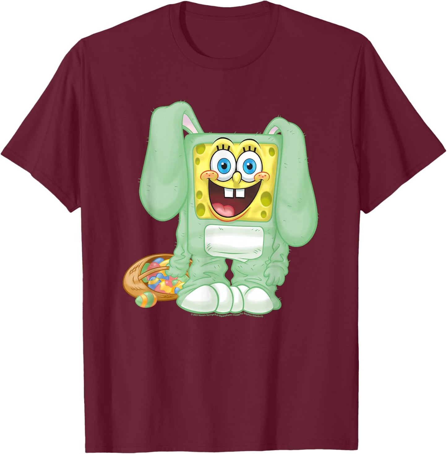SpongeBob SquarePants Easter Bunny Suit T-Shirt - T-Shirt | Maroon