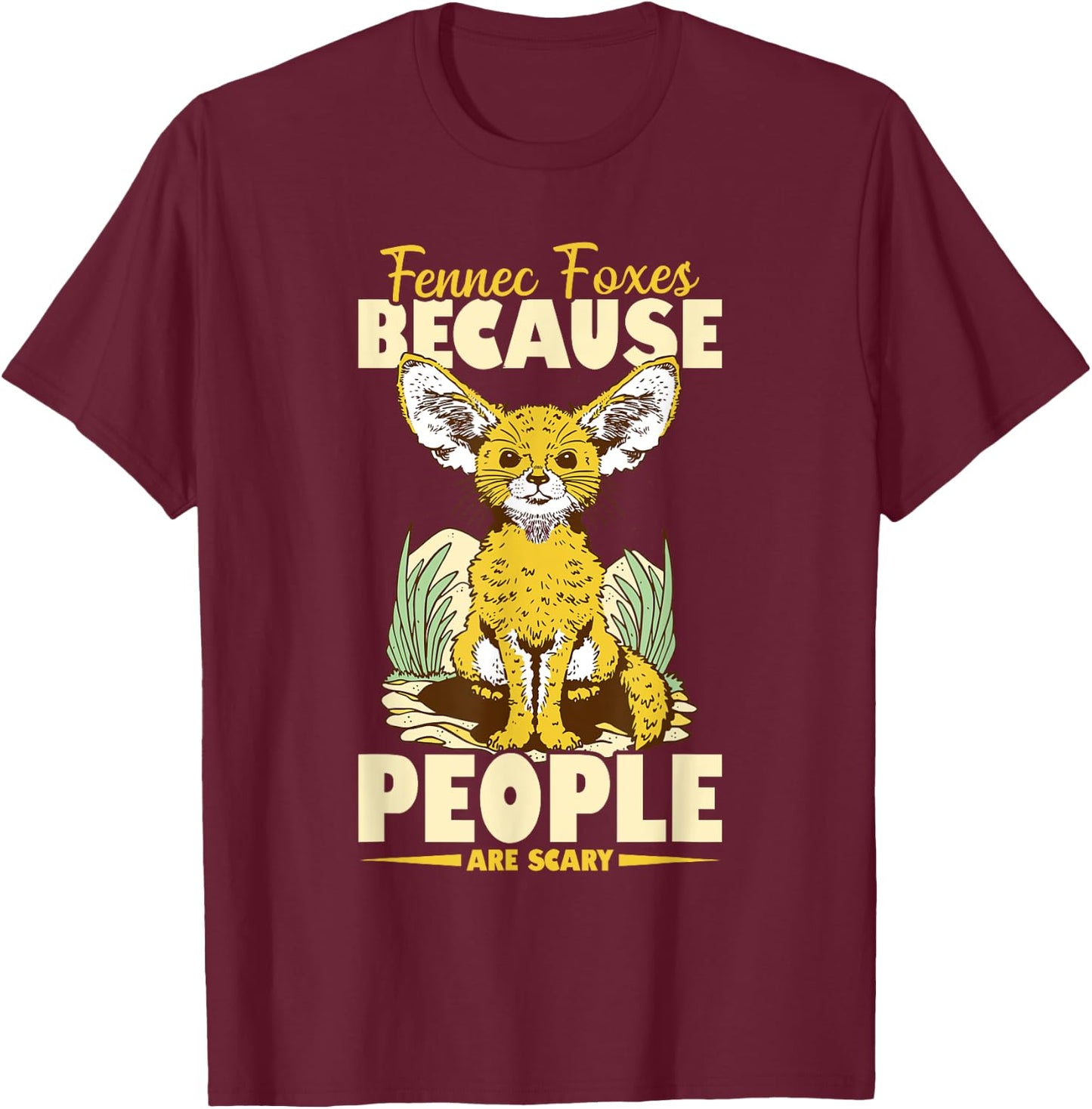 Fennec Fox Stuffed Animal Fennec Fox Necklace Fennec Fox T-Shirt - T-Shirt | Maroon