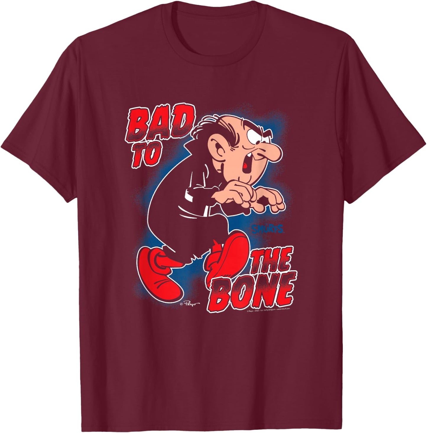 The Smurfs Gargamel Bad to The Bone T-Shirt - T-Shirt | Maroon