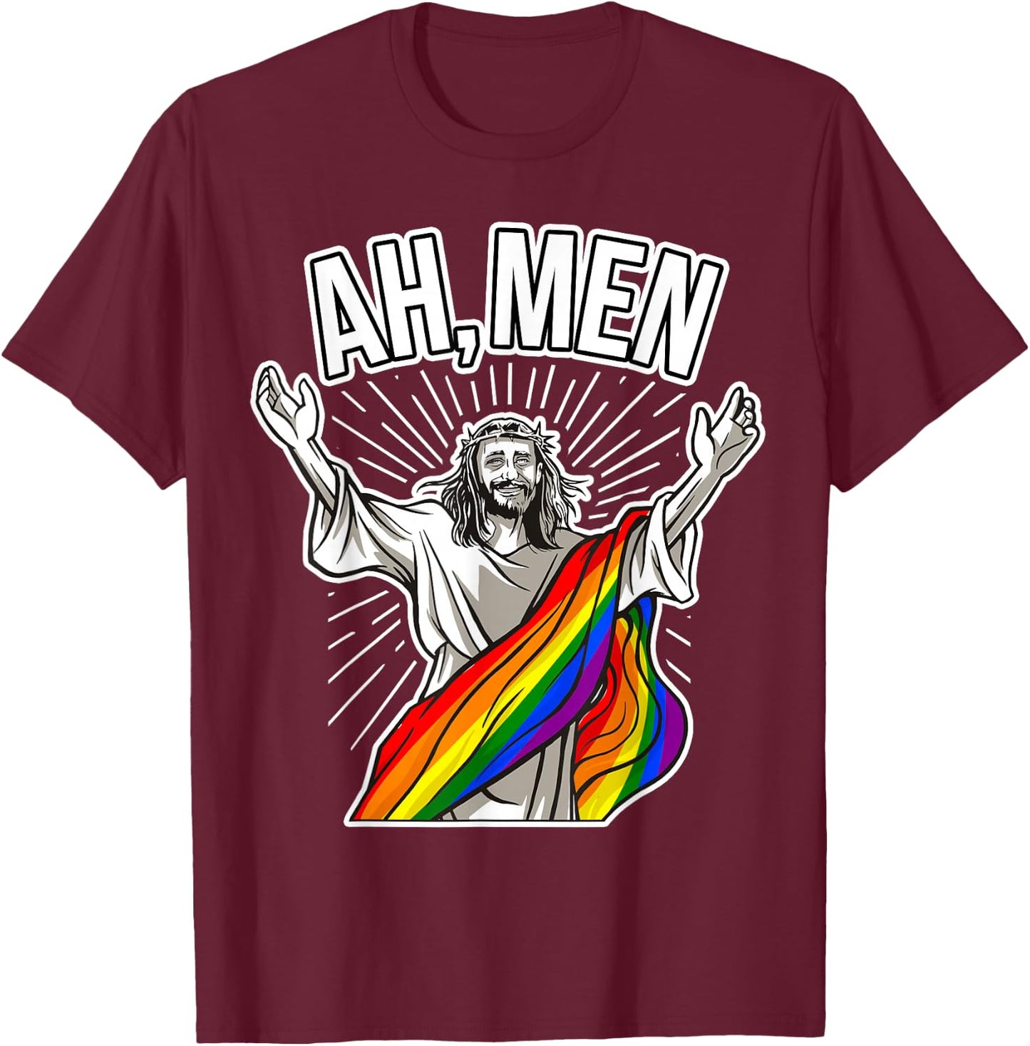 Gay Believer - Ah Men T-Shirt - T-Shirt | Maroon