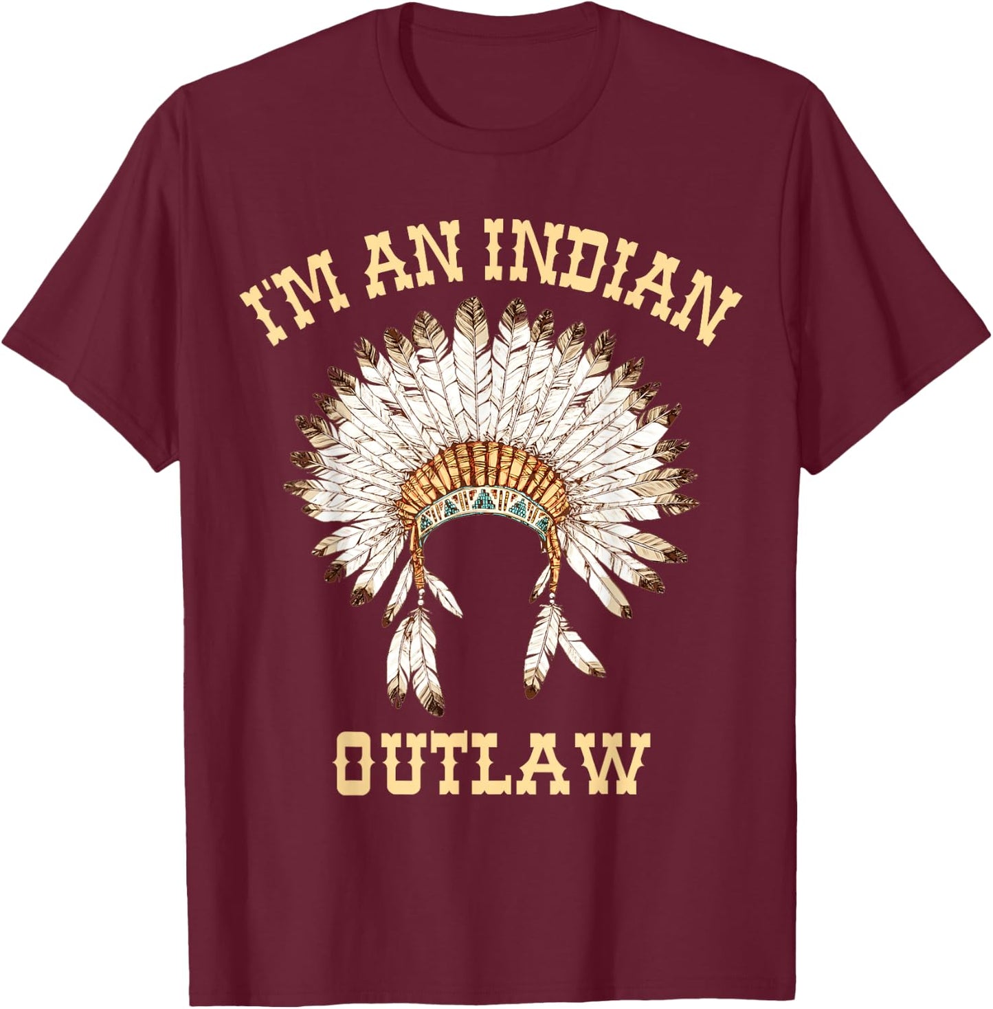 Vintage Indian Outlaw Classic shirt T-Shirt - T-Shirt | Maroon