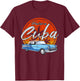Retro Havana Cuba Vintage Sunset Caribbean Cuban Souvenir T-Shirt - T-Shirt | Maroon