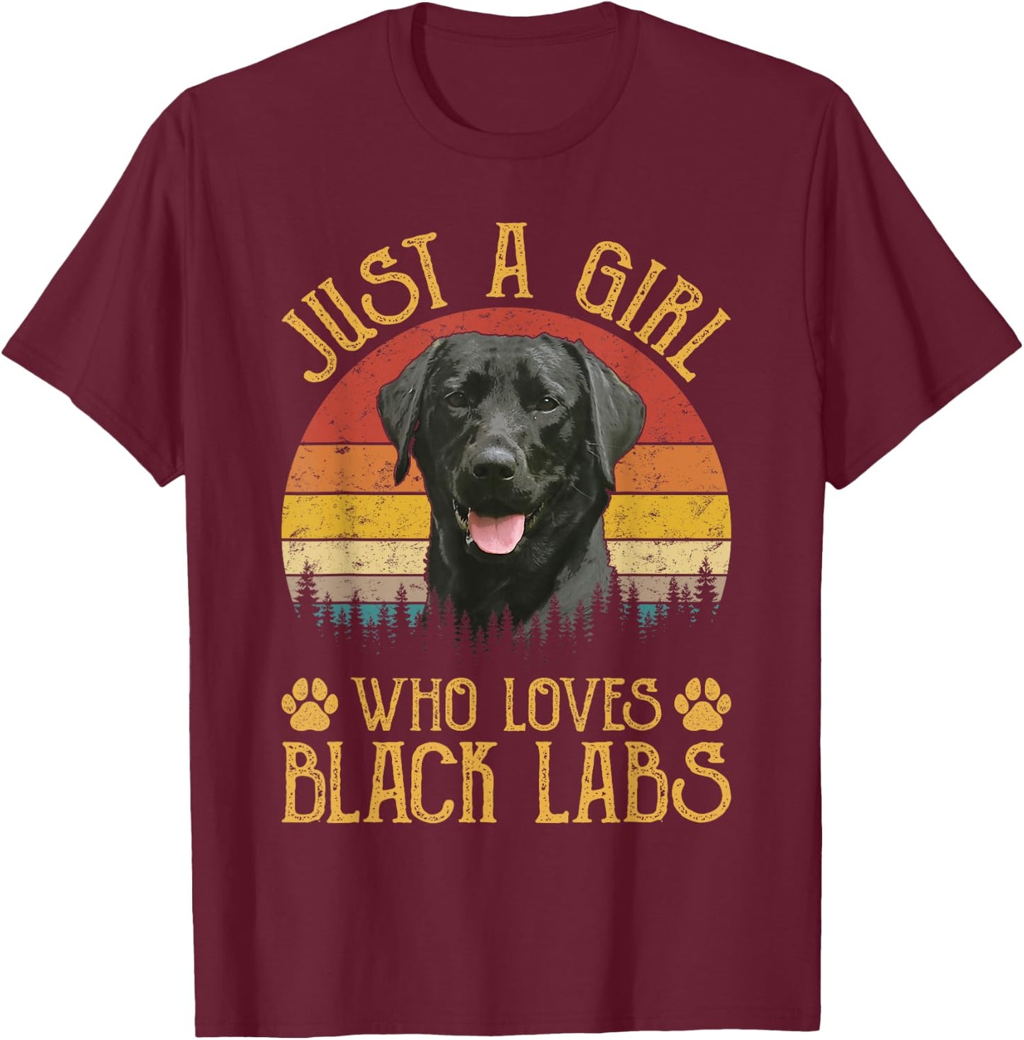 Just A Girl Who Loves Black Labs Shirt Labrador Retriever T-Shirt - T-Shirt | Maroon