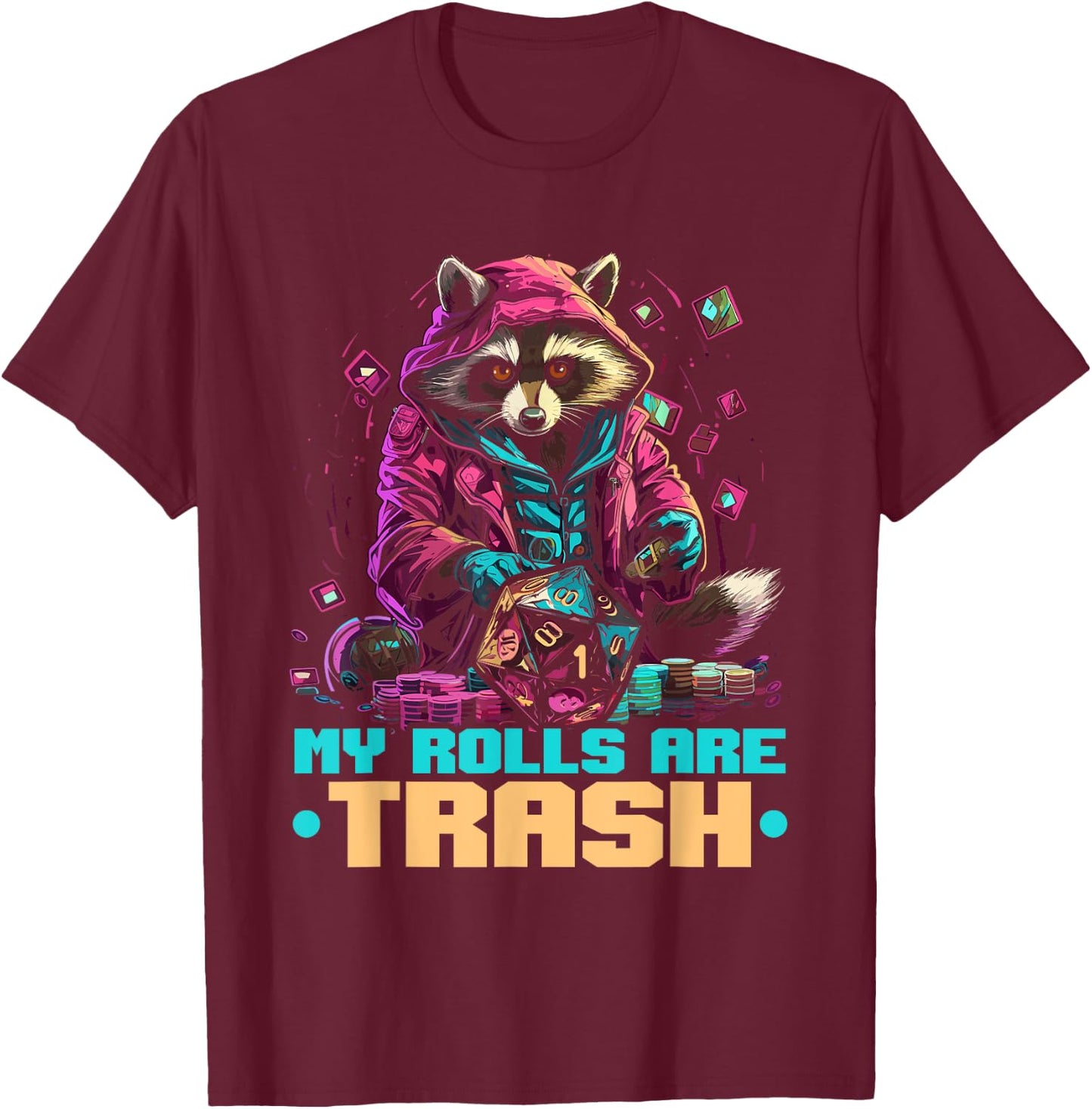 RPG Gaming Role Playing D20 Tabletop Games Funny RPG Gamer T-Shirt - T-Shirt | Maroon