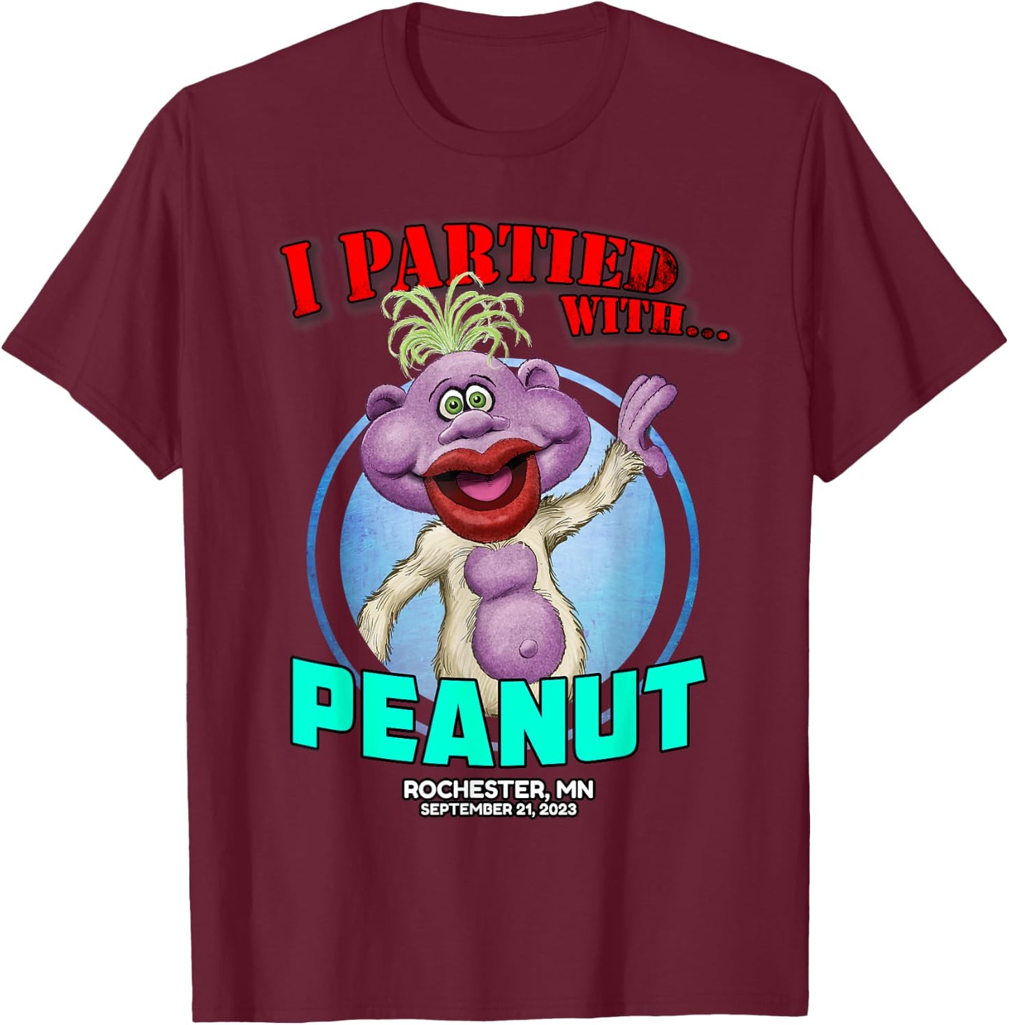 Peanut Rochester, MN (2023) T-Shirt - T-Shirt | Maroon