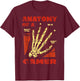 Anatomy of a Gamer Video Game Player Gamer T-Shirt - T-Shirt | Maroon