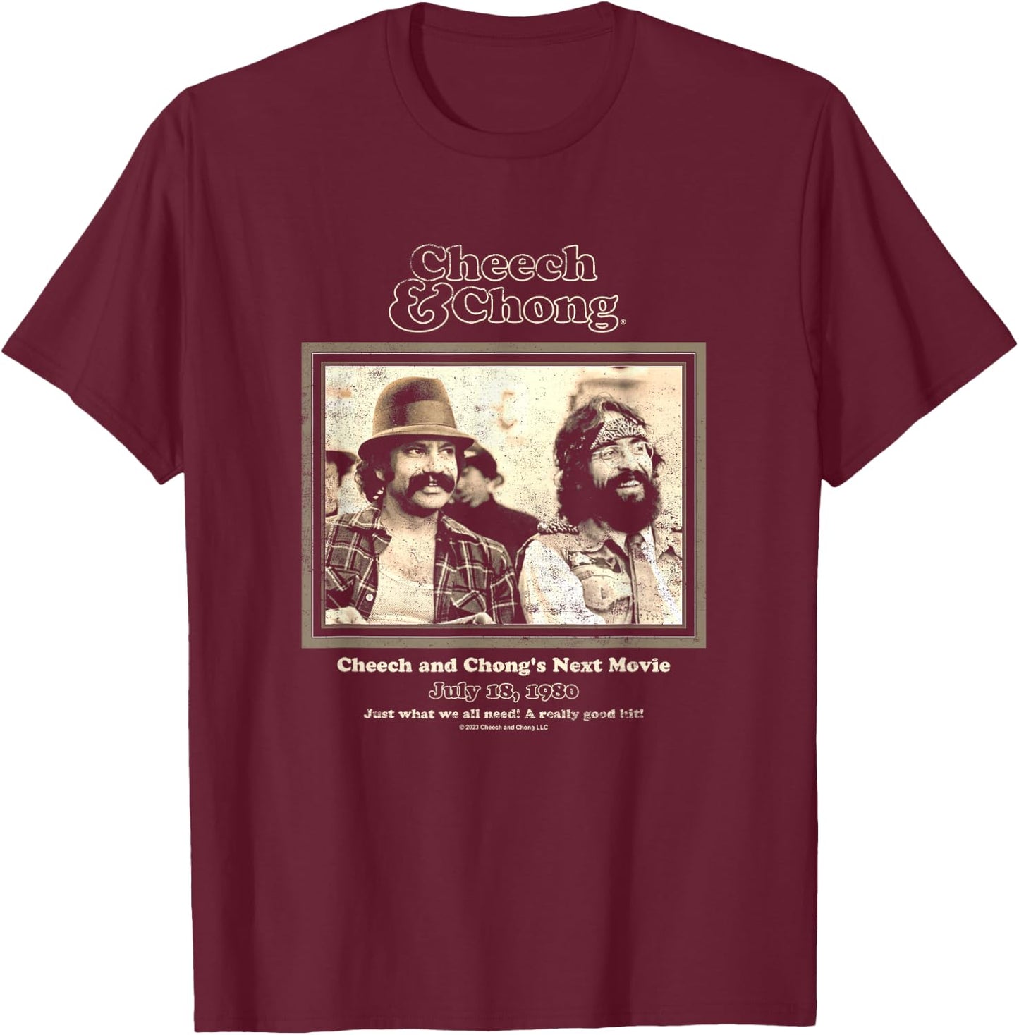 Cheech & Chong Their Next Movie Promotional Poster Retro T-Shirt - T-Shirt | Maroon