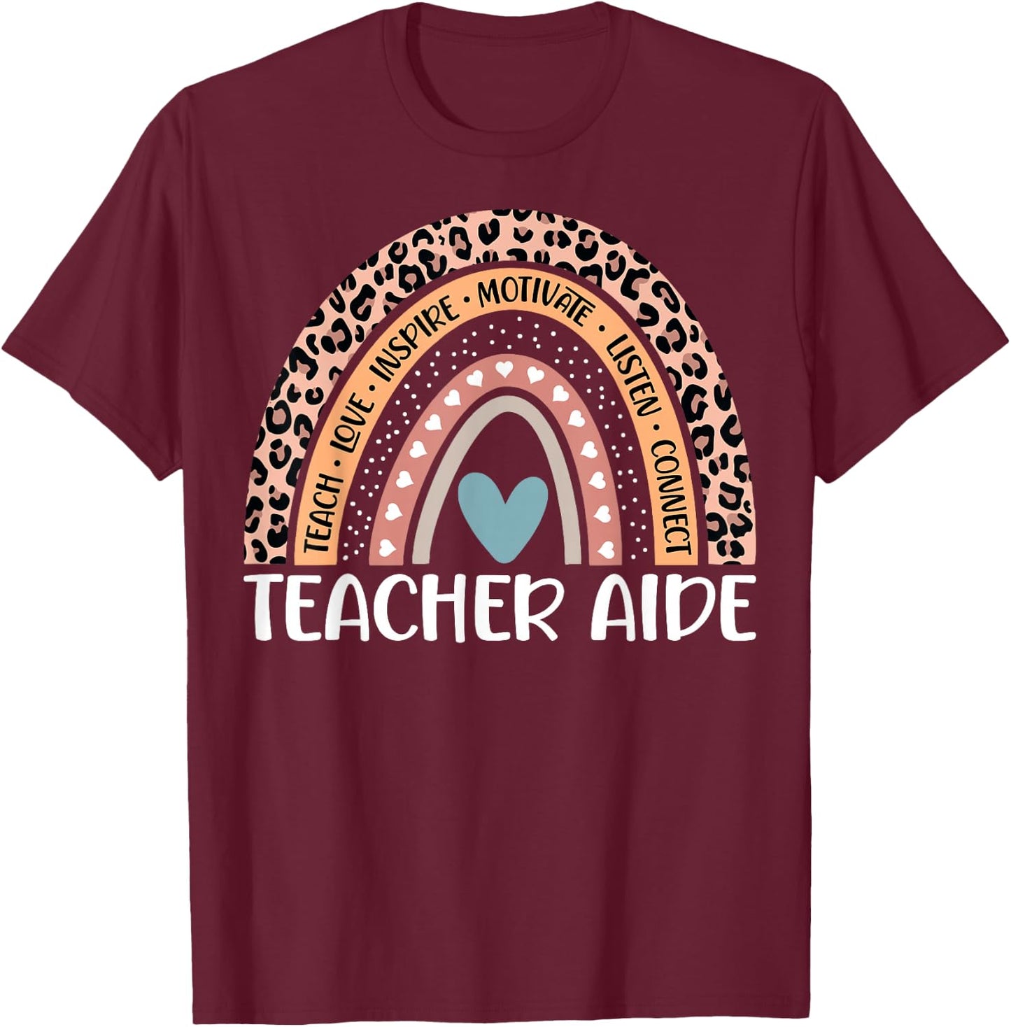 Teacher Aide 100th Day of School Teacher Assistant T-Shirt - T-Shirt | Maroon