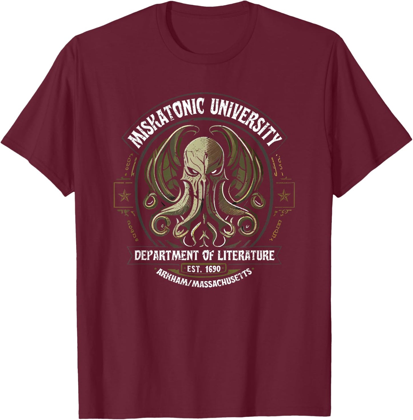 Miskatonic University, Cosmic Horror Cthulhu T-Shirt - T-Shirt | Maroon