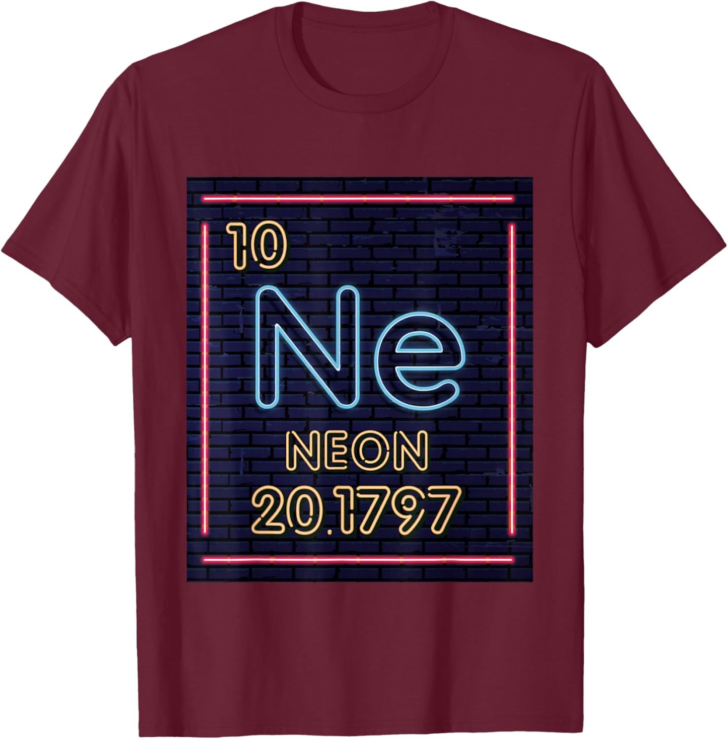 Neon Element Purple Periodic Table Chemistry Nerd Gift T-Shirt - T-Shirt | Maroon