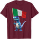 Italy Flag Dinosaur Italian Italia Rome Pizza Kids Trex T-Shirt - T-Shirt | Maroon