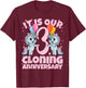 3rd Birthday Twins Girls Cloning Anniversary Sister Kids T-Shirt - T-Shirt | Maroon
