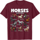 Horse Shirt Horses Animals of the World Horse Lover Cowboy T-Shirt - T-Shirt | Maroon