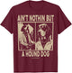 WOAH MANATEE AIN'T NOTHIN' BUT A HOUND DOG -Adults Dog Themed Black Small Classic Fit Short Sleeve Cotton T-Shirt - T-Shirt | Maroon
