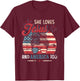 She Loves Jesus And America Too 4th of July Christian Lover Men T-Shirt - T-Shirt | Maroon