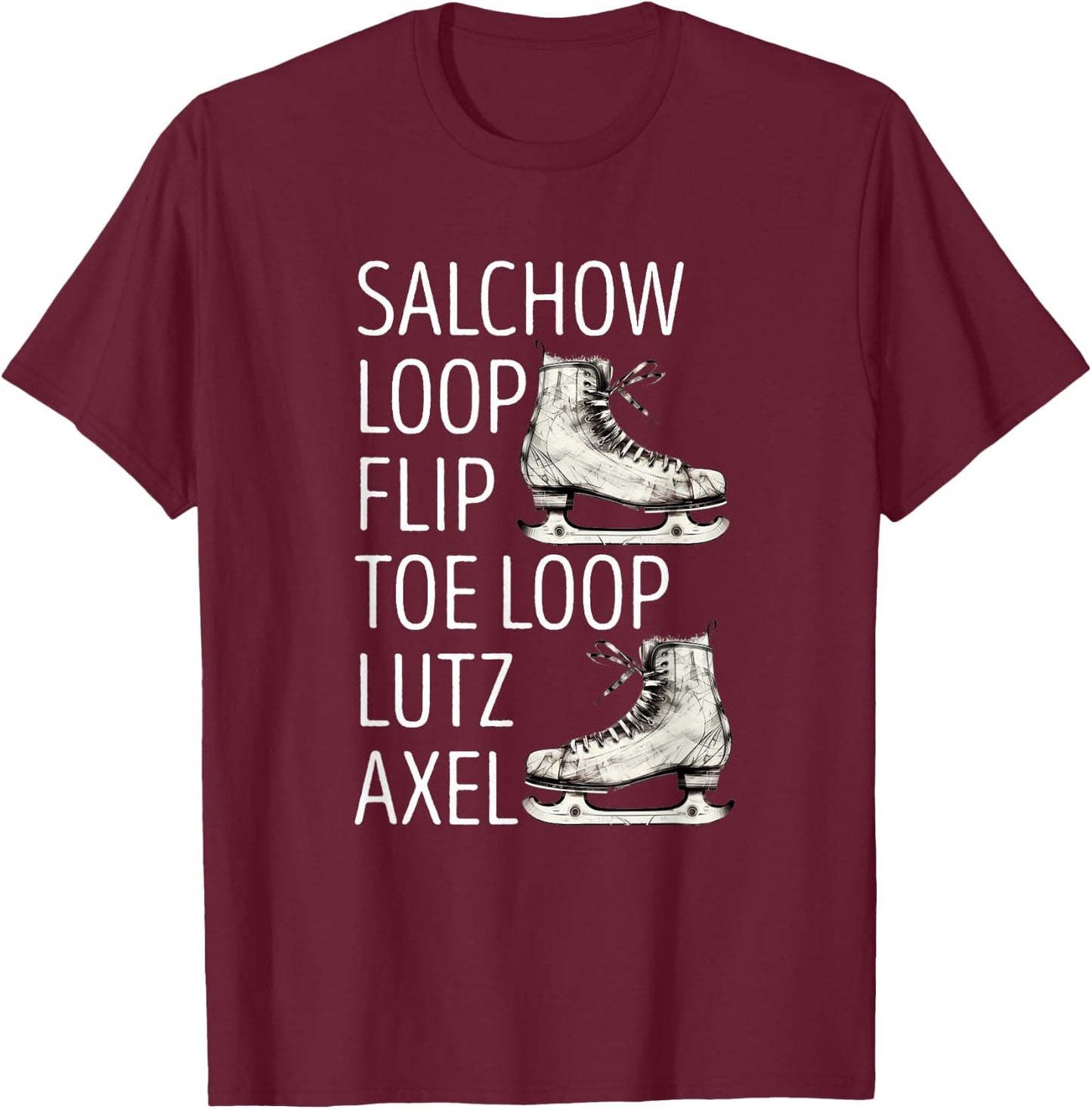 Figure Skating Salchow Ice Skating Jump Figure Skater T-Shirt - T-Shirt | Maroon