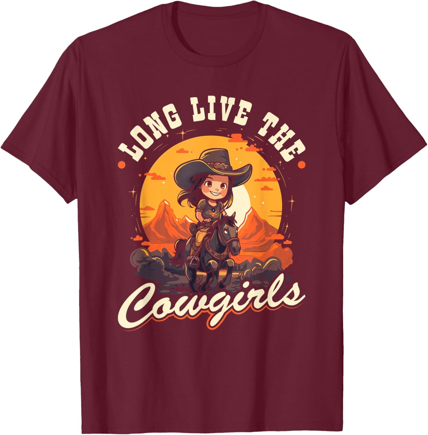 Long Live The Cowgirls, Country Rodeo Girl Toddler Cowgirl T-Shirt - T-Shirt | Maroon