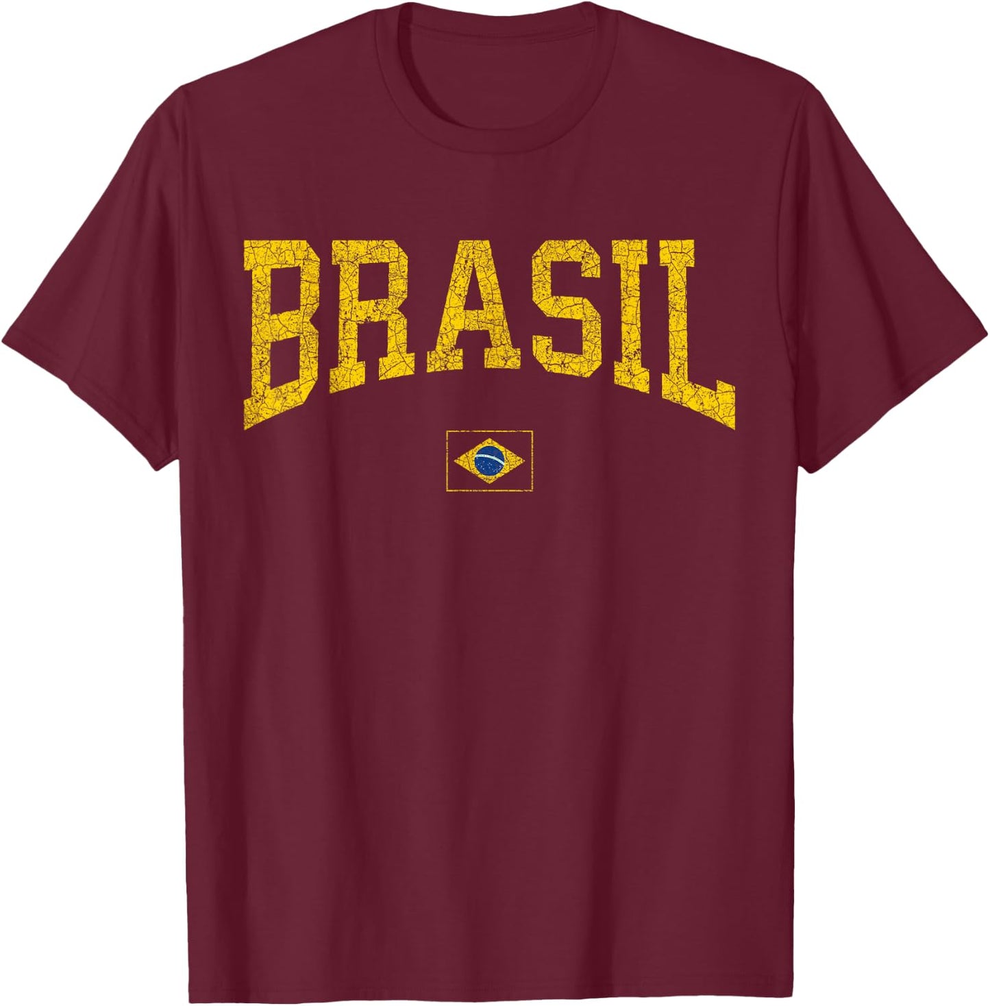 Brazil T Shirt Women Men Kids Brasil Brazilian Flag Green T-Shirt - T-Shirt | Maroon