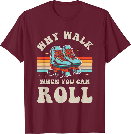 Inline Skating Roller Skating Roller 80s Outfit Inline Skating T-Shirt - T-Shirt | Maroon