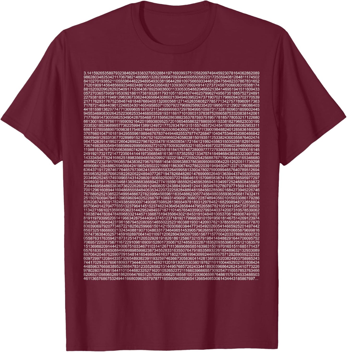 The Digits of Pi - Funny Math Teacher, Mathematics Number Men Women Girls Kids T-Shirt - T-Shirt | Maroon