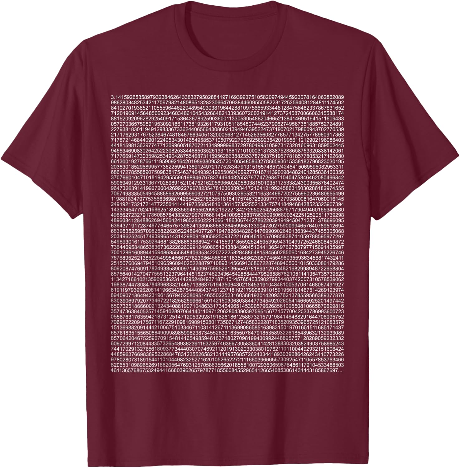 The Digits of Pi - Funny Math Teacher, Mathematics Number Men Women Girls Kids T-Shirt - T-Shirt | Maroon