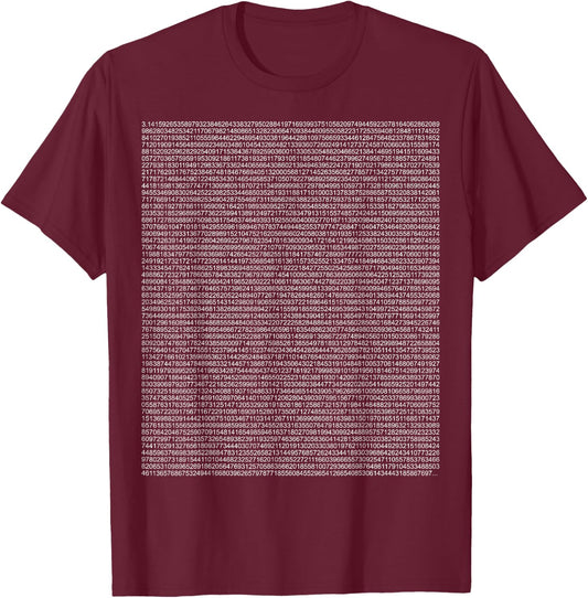 The Digits of Pi - Funny Math Teacher, Mathematics Number Men Women Girls Kids T-Shirt - T-Shirt | Maroon