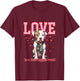 Pitbull Love is a Four Legged Word Pride Valentine T-Shirt - T-Shirt | Maroon