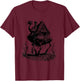 Walking House on Chicken Legs Slavic folklore Baba Yaga Art T-Shirt - T-Shirt | Maroon