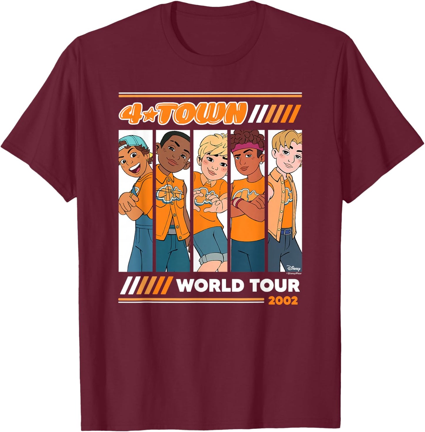 Turning Red - 4 Town 2002 Tour T-Shirt - T-Shirt | Maroon