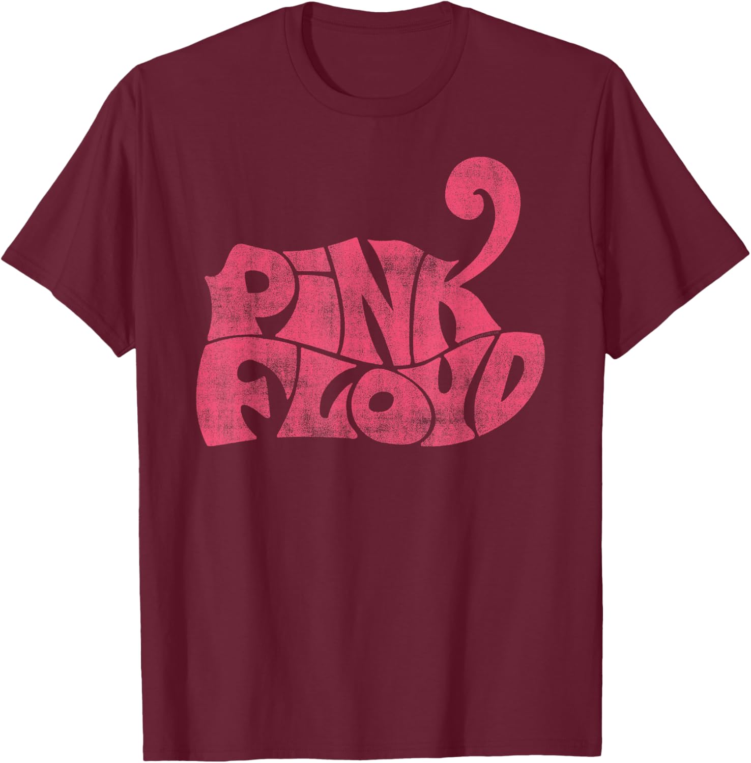 Official Pink Floyd Rock Band Retro Logo Classic Rock Music T-Shirt - T-Shirt | Maroon