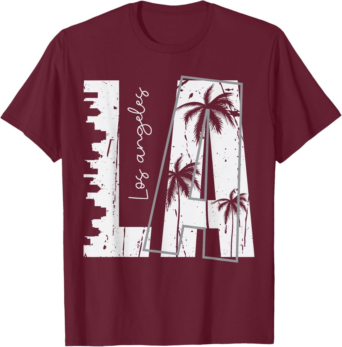 LA Los Angeles T-Shirt - T-Shirt | Maroon