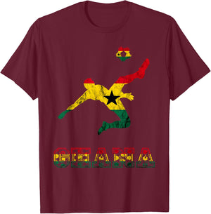 Ghana Evolution Ghana Flag Ghana Soccer Player Ghanese Pride T-Shirt - T-Shirt | Maroon