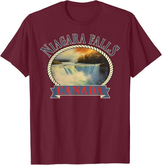 Niagara Falls Canada USA Nature river T-Shirt - T-Shirt | Maroon