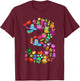 3rd Birthday Party Monster Themed Number 3 Little Monster T-Shirt - T-Shirt | Maroon