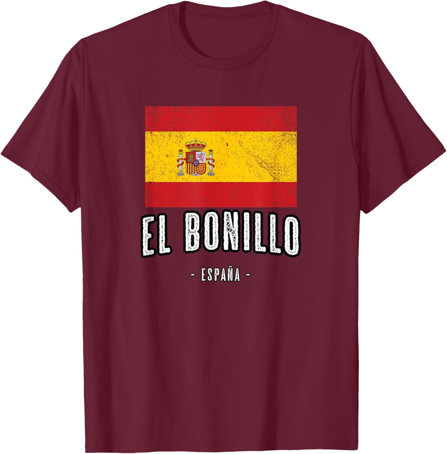El Bonillo Spain | ES Flag, City - Bandera Ropa T-Shirt - T-Shirt | Maroon