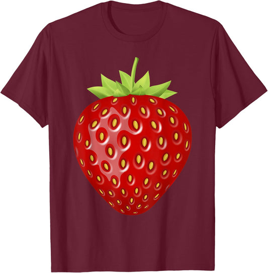 Funny Strawberry Halloween Costume Strawberry Cute T-Shirt - T-Shirt | Maroon