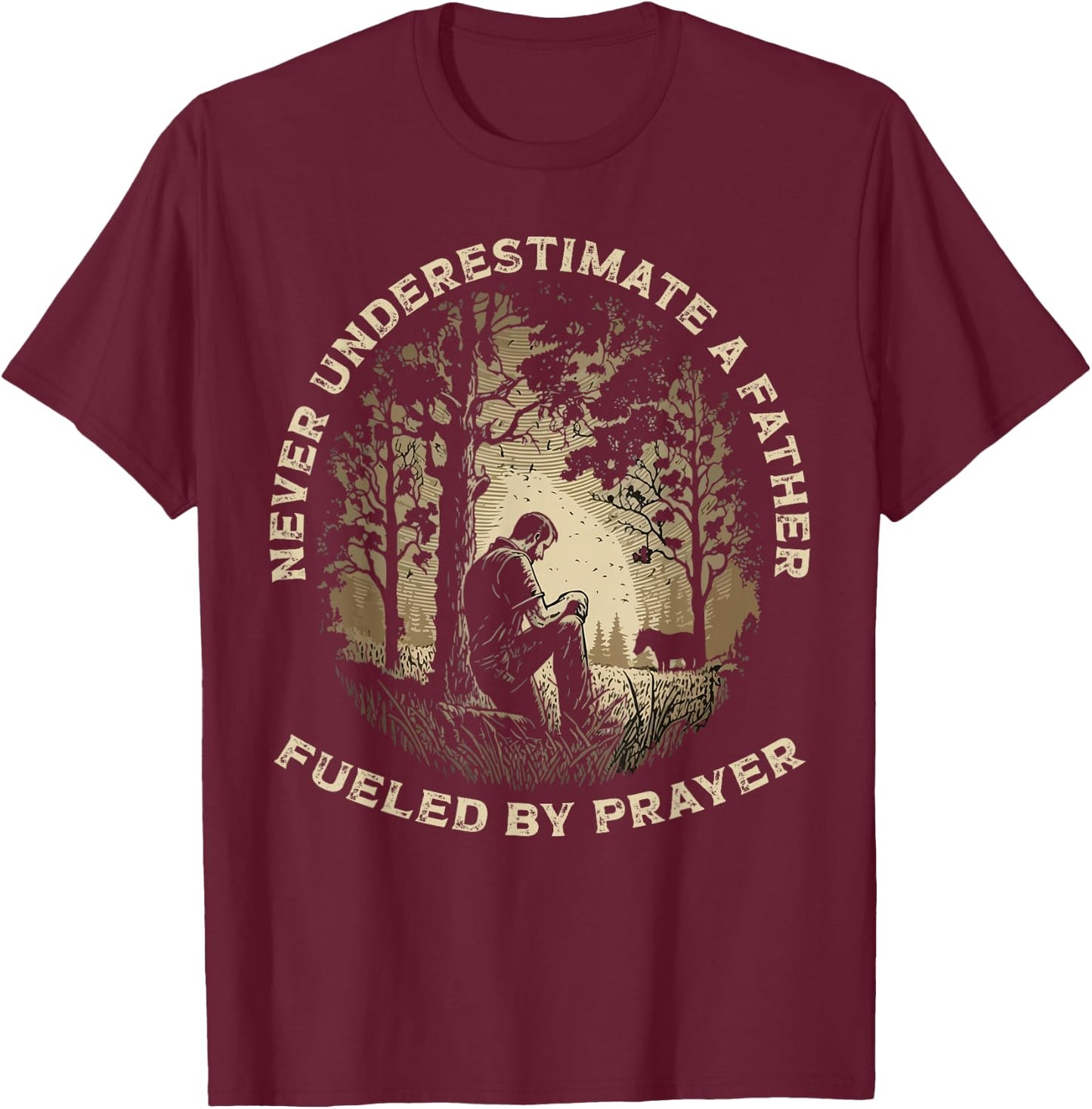Best Dad Ever Religious Prayer Warrior Christian Fathers Day T-Shirt - T-Shirt | Maroon