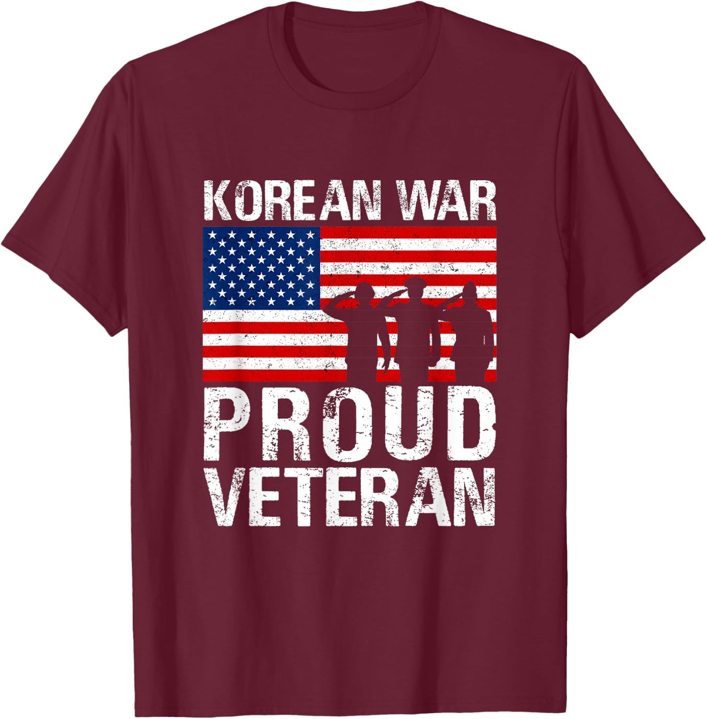 Military Men Women Proud Korean War Veteran T-Shirt - T-Shirt | Maroon