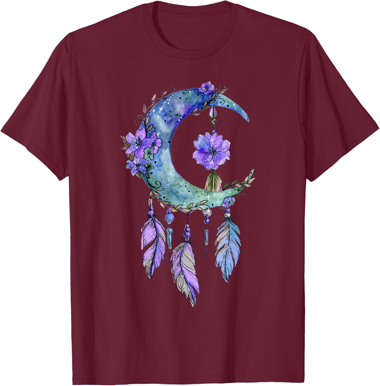 Dream catcher tattoo I Indian feather I dream catcher T-Shirt - T-Shirt | Maroon