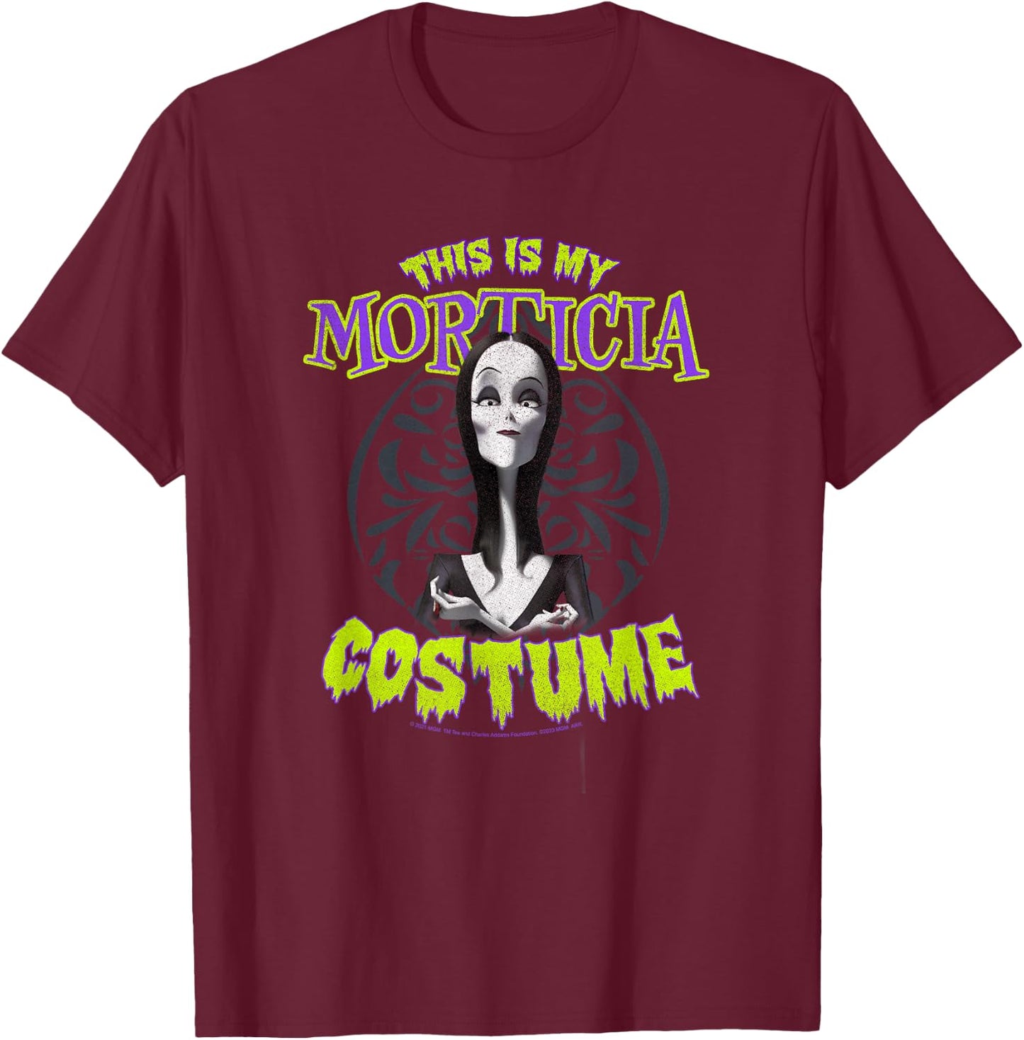 The Addams Family 2 Halloween This is My Morticia Costume T-Shirt - T-Shirt | Maroon